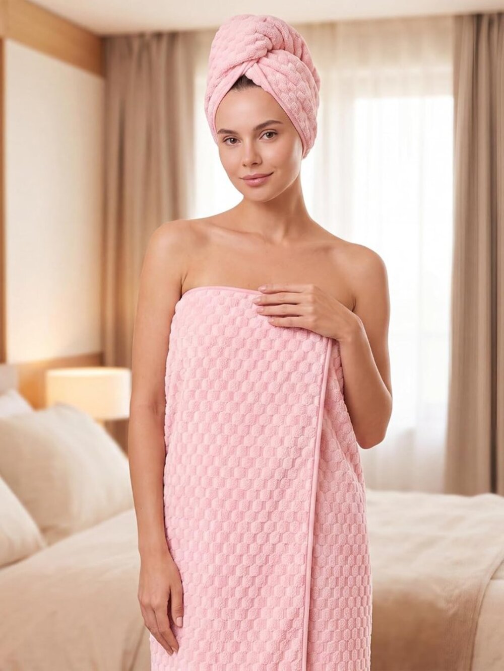 New REDKISS 2 Large Pink All-Purpose Super-Absorbent  Towels  27" x 54 "